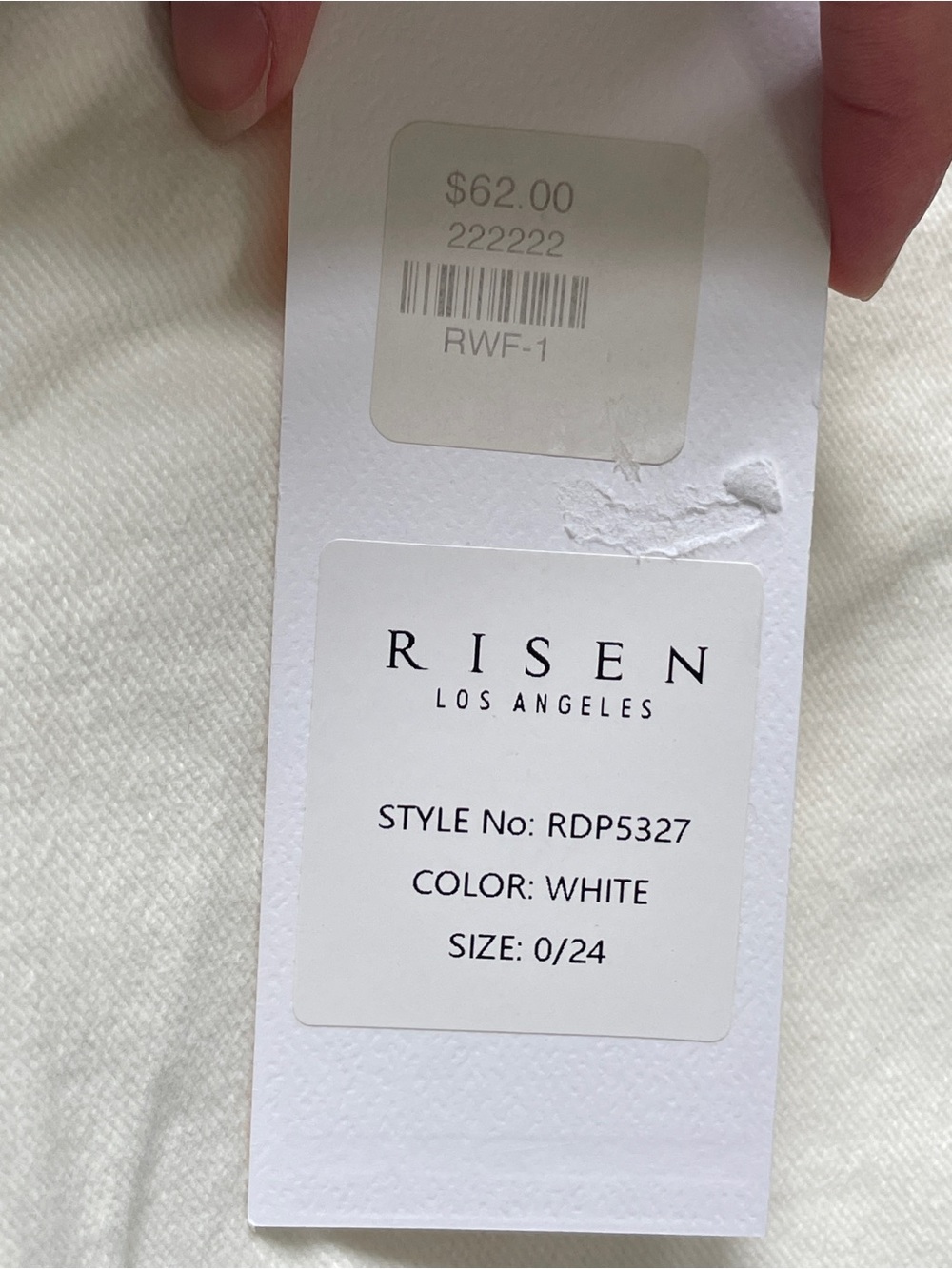 NWT Risen Los Angeles White High-Rise Flare Jeans Size 0/24 - Picture 8 of 11